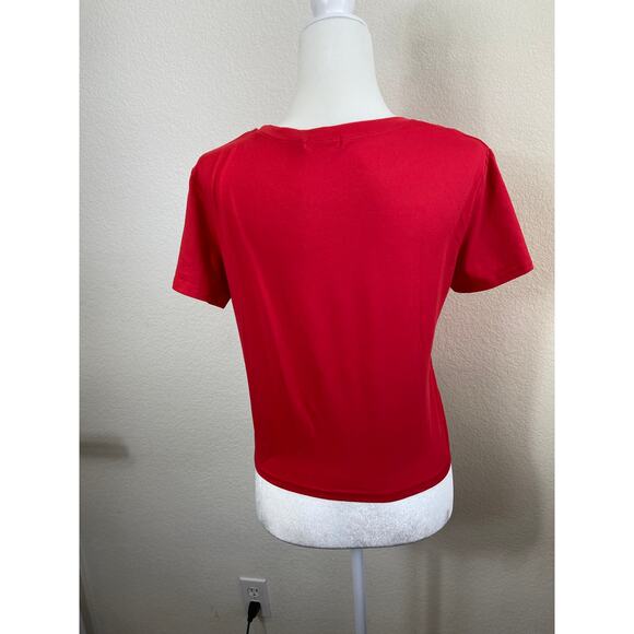 Women's Hot & Delicious Red Celebrate Diversity T-Shirt Tie in Front Large - Picture 9 of 11